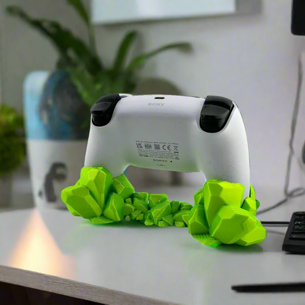💎 Kryptonite-Gem PS5 Controller Stand – Radiant Gaming Accessory 3D Printed In Multiple Color Options🎮