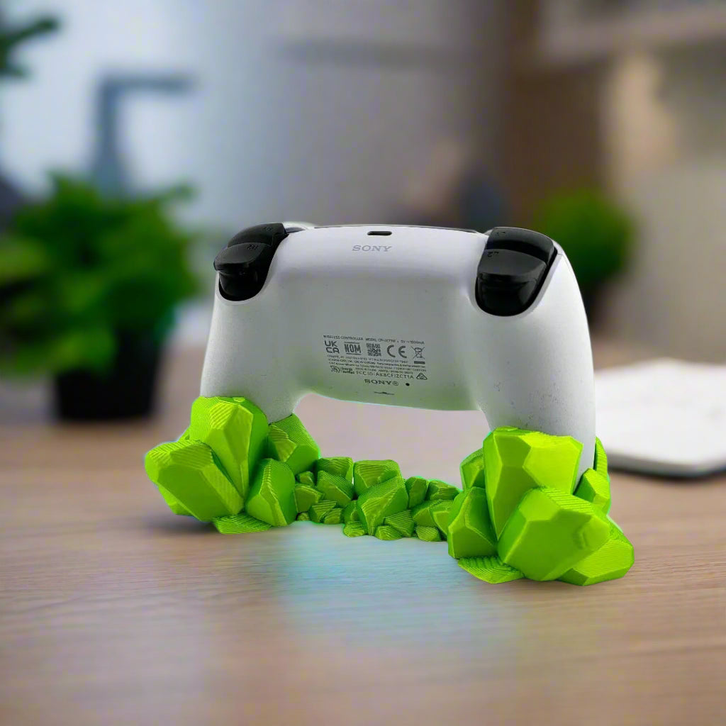 💎 Kryptonite-Gem PS5 Controller Stand – Radiant Gaming Accessory 3D Printed In Multiple Color Options🎮