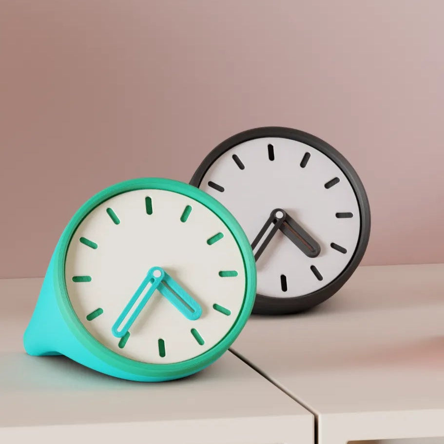 ⏰Sleek Sculptural Desktop Clock – Contemporary Elegance for Your Workspace 3D Printed In Multiple Color Options✨