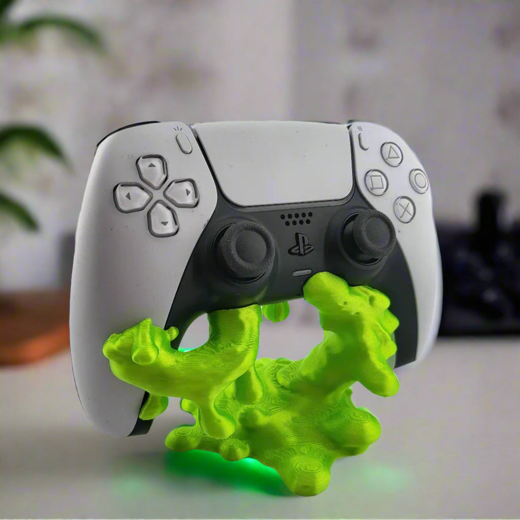 🟢 Slime-Inspired PS5 Controller Stand – Fun & Functional Gaming Accessory 3D Printed In Multiple Color Options🎮