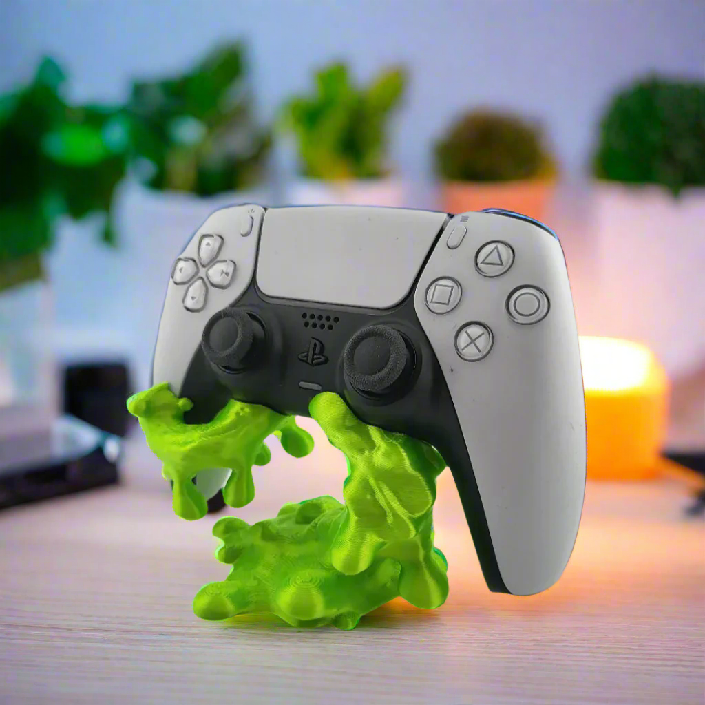 🟢 Slime-Inspired PS5 Controller Stand – Fun & Functional Gaming Accessory 3D Printed In Multiple Color Options🎮