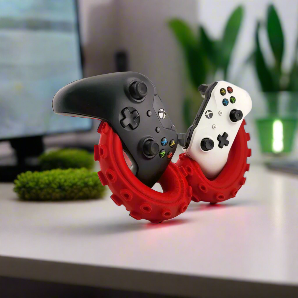 🐙 Xb@x Double Controller Tentacle Stand – Bold & Stylish Gaming Organizer 3D Printed In Multiple Color Options🎮