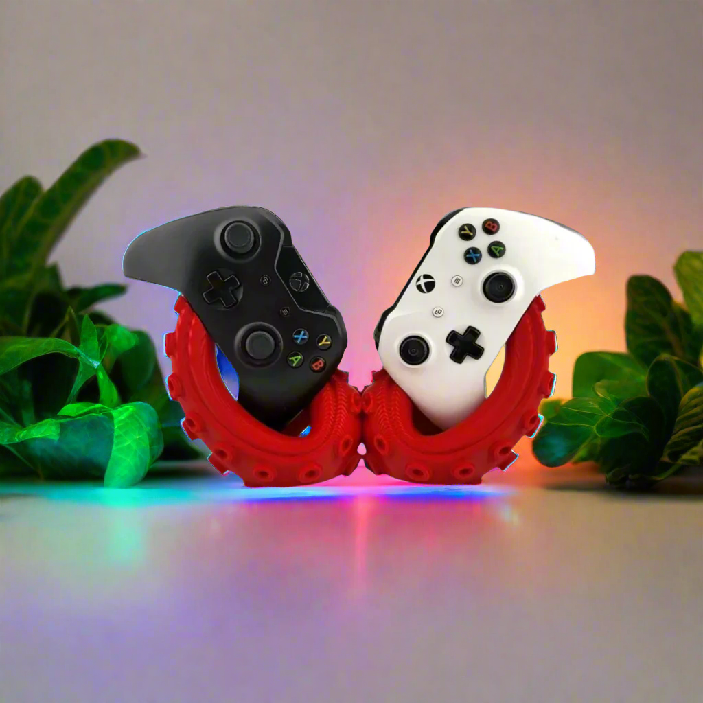 🐙 Xb@x Double Controller Tentacle Stand – Bold & Stylish Gaming Organizer 3D Printed In Multiple Color Options🎮