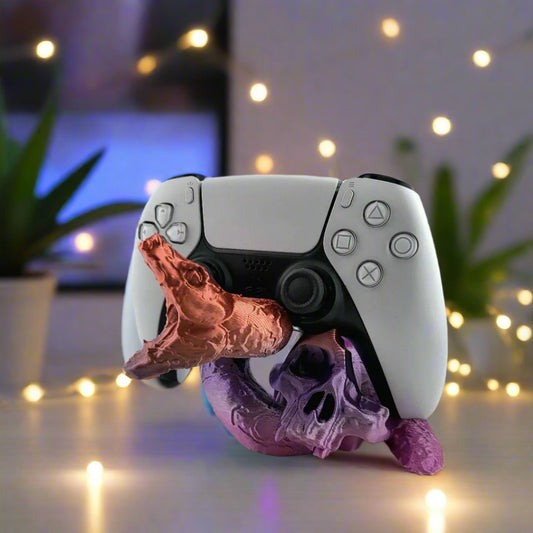 🎮 PS5 Joystick Stand - Snake Skull Design 3D Printed In Multiple Color Options🎮