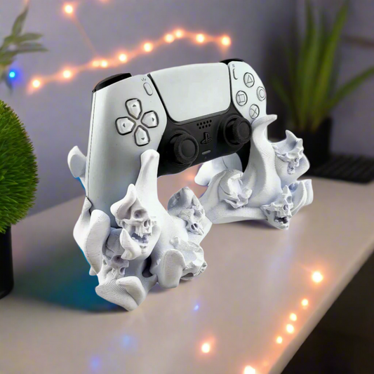 🔥 PS5 Controller Stand – Hell Skull Joystick Holder 3D Printed In Multiple Color Options 🎮