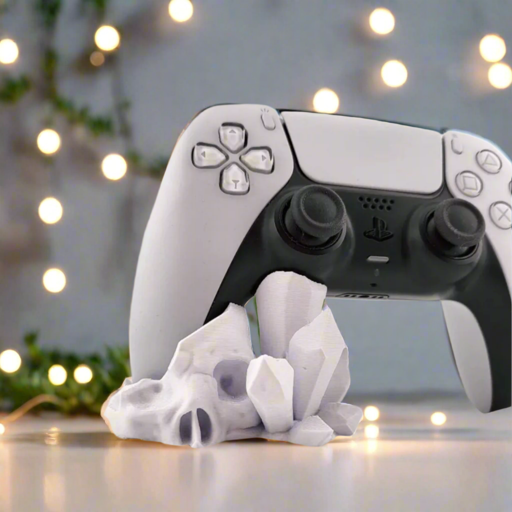 🎮 PS5 Controller Stand – Skull Crystal Design 3D Printed In Multiple Color Options🎮