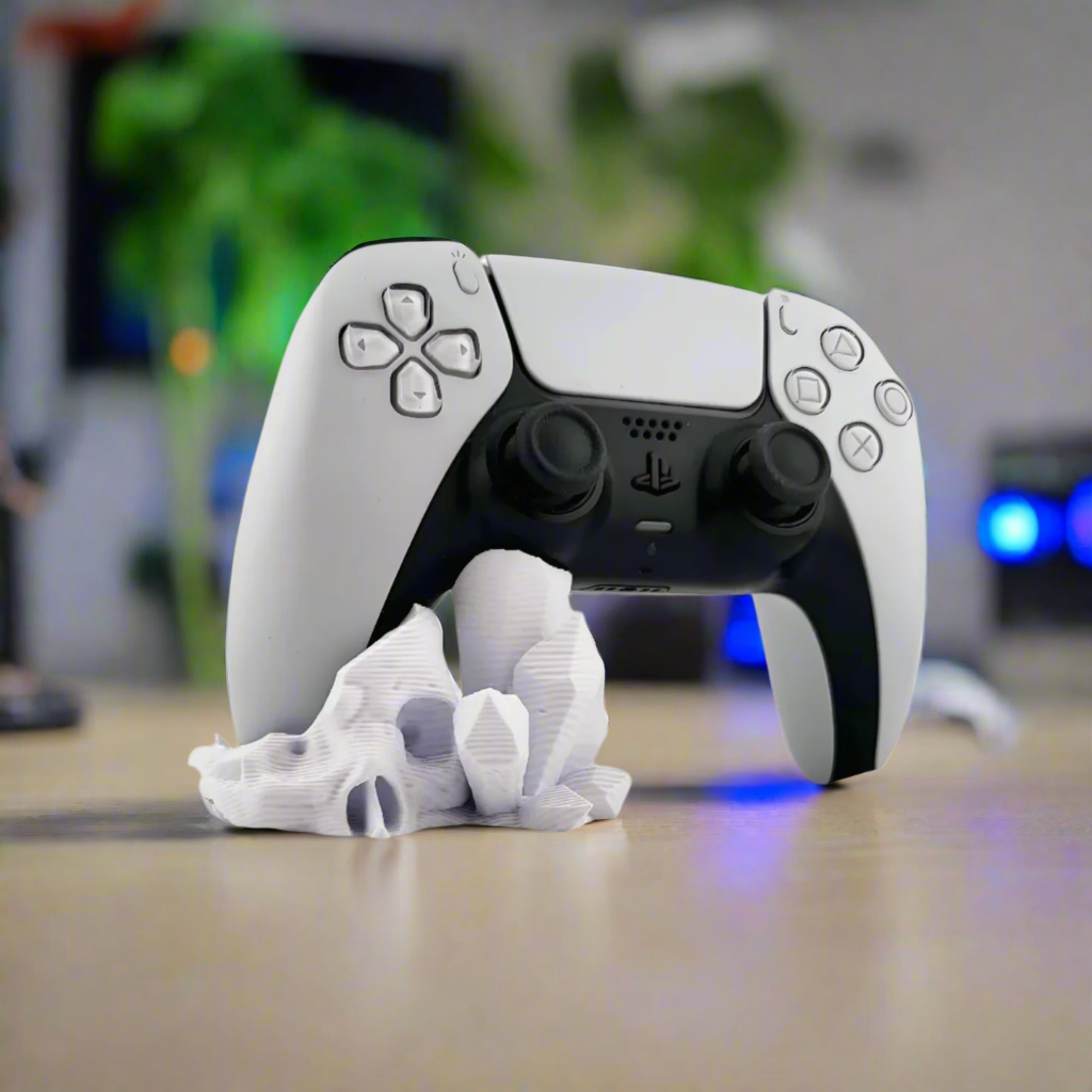 🎮 PS5 Controller Stand – Skull Crystal Design 3D Printed In Multiple Color Options🎮