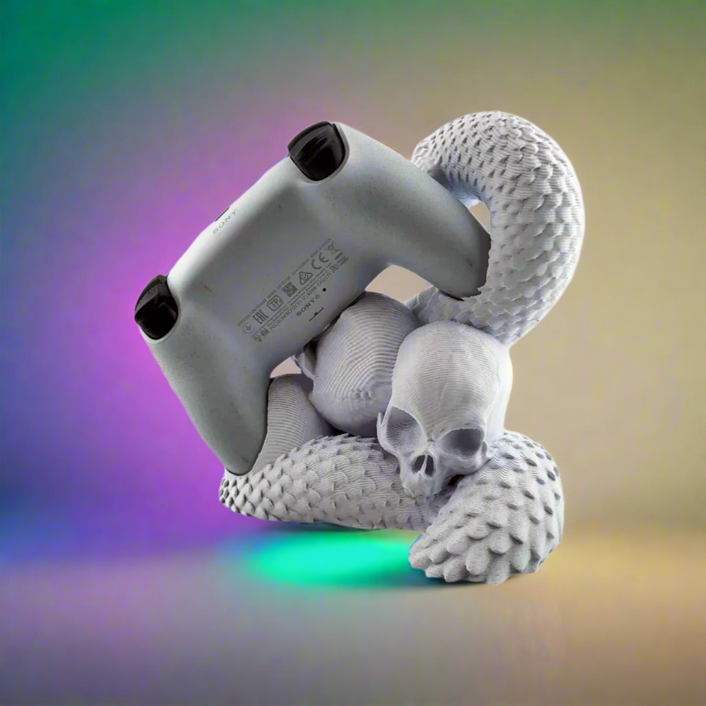 🎮 Controller Stand PS5 Holder – Snake & Skull Design 3D Printed In Multiple Color Options🎮