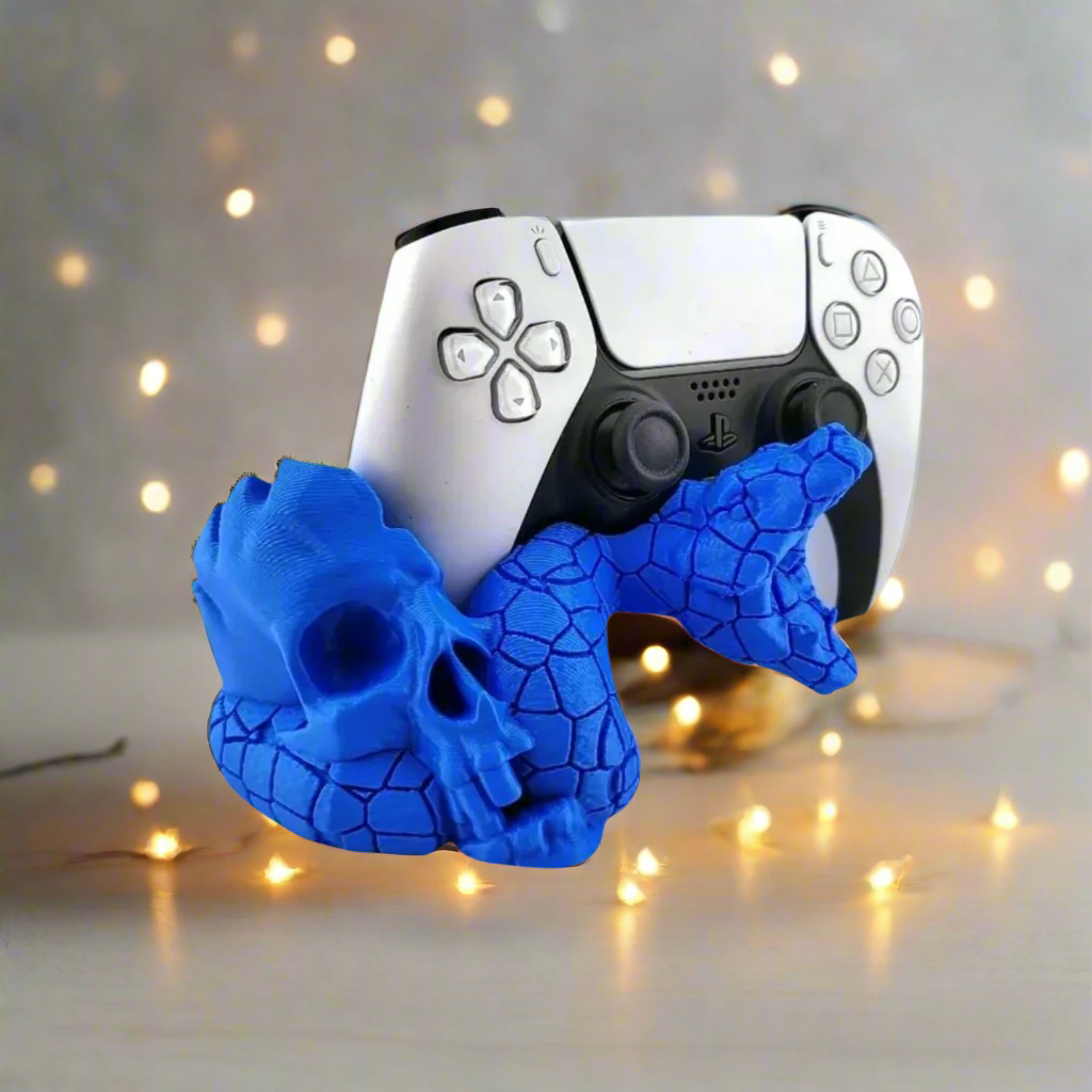 🐍 Snake Skull PS5 Controller Stand – Bold & Gothic Gaming Display 3D Printed In Multiple Color Options🎮