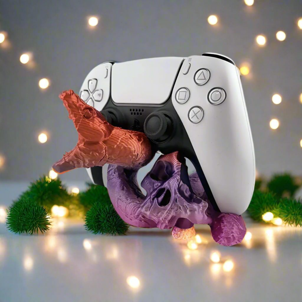 🎮 PS5 Joystick Stand - Snake Skull Design 3D Printed In Multiple Color Options🎮