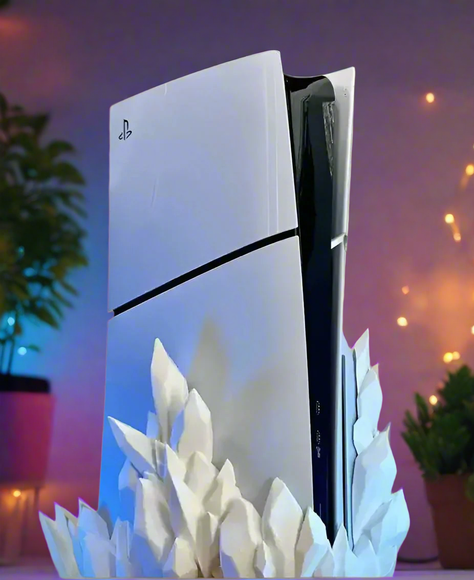 💎 Crystal Dock – Elegant Stand for PS5 Slim Disk Edition 3D Printed In Multiple Color Options🎮