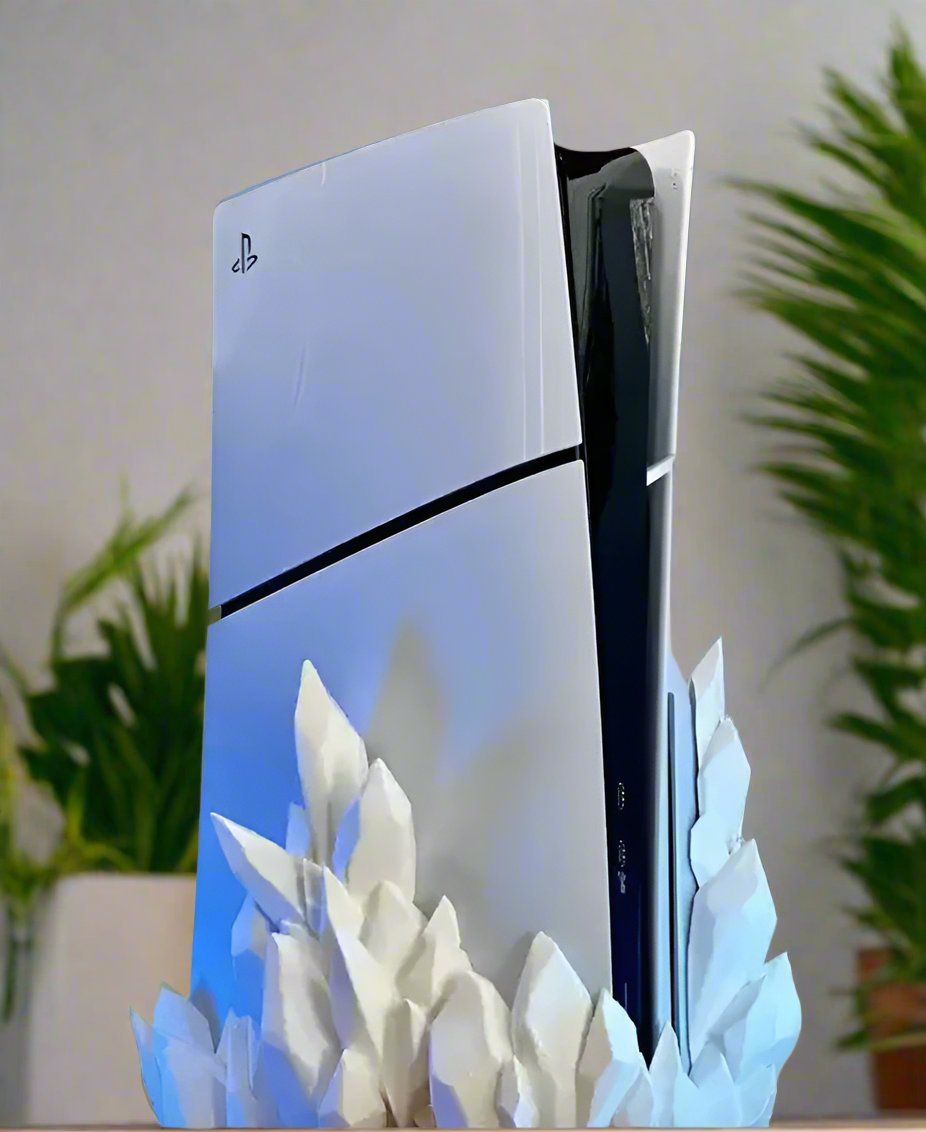 💎 Crystal Dock – Elegant Stand for PS5 Slim Disk Edition 3D Printed In Multiple Color Options🎮