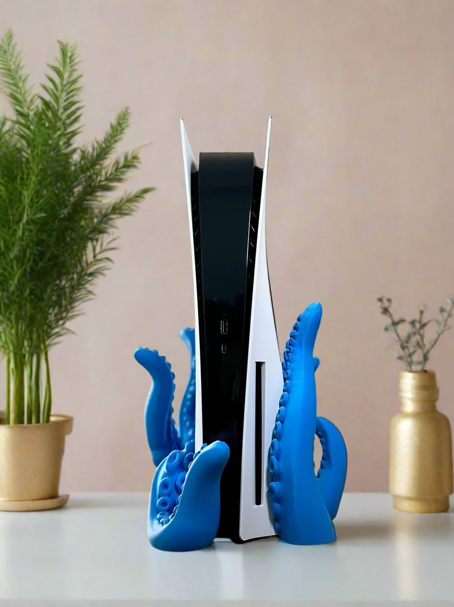 🐙 Tentacle Stand – Unique Vertical Holder for Your PS5 Disk Edition 3D Printed In Multiple Color Options🎮