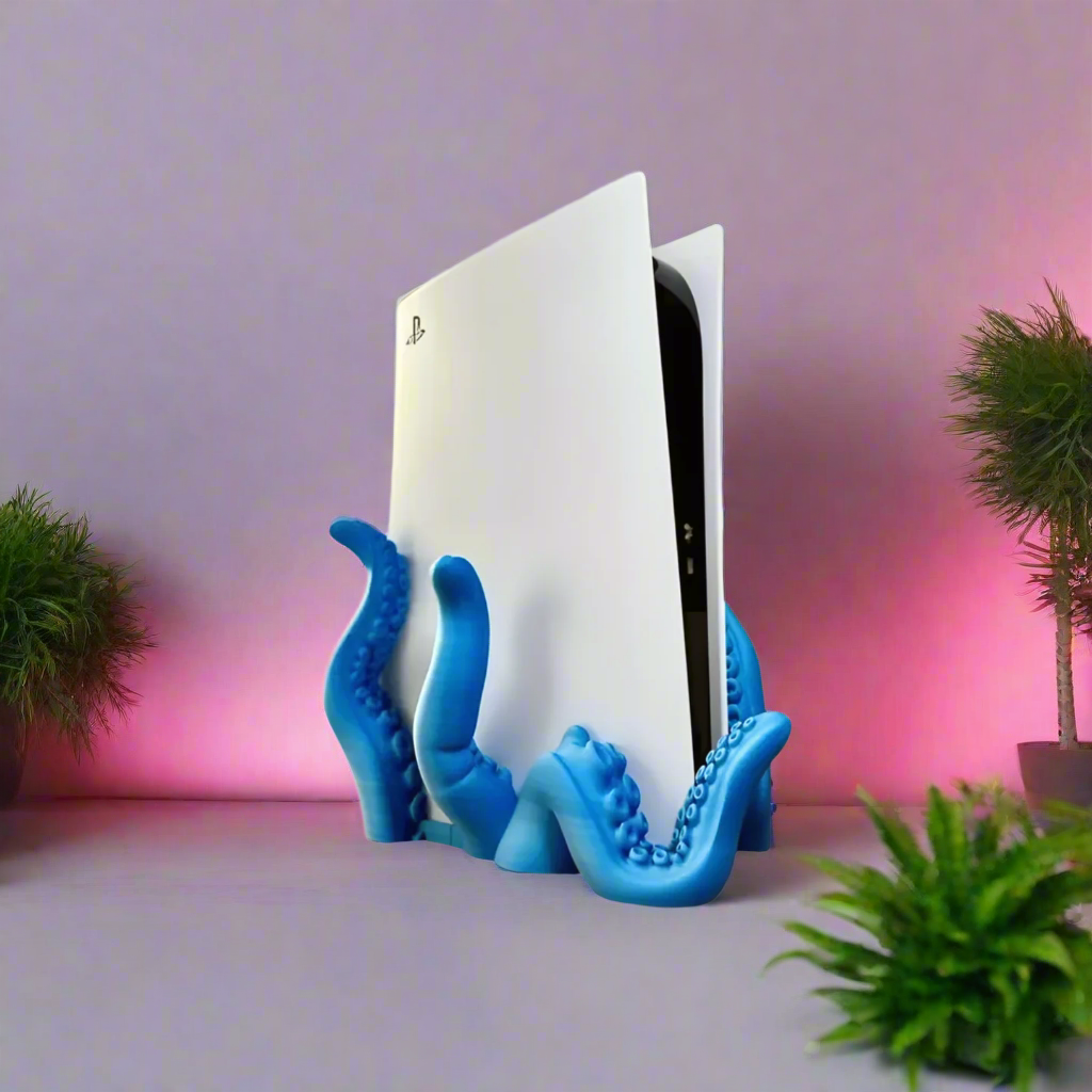 🐙 Tentacle Stand – Unique Vertical Holder for Your PS5 Disk Edition 3D Printed In Multiple Color Options🎮