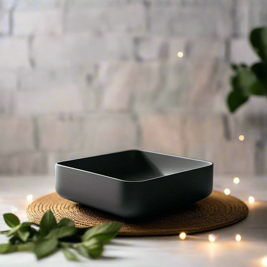 ◼️ Square Minimalist Bowl, Customizable Modern Decor 3D Printed In Multiple Color Options