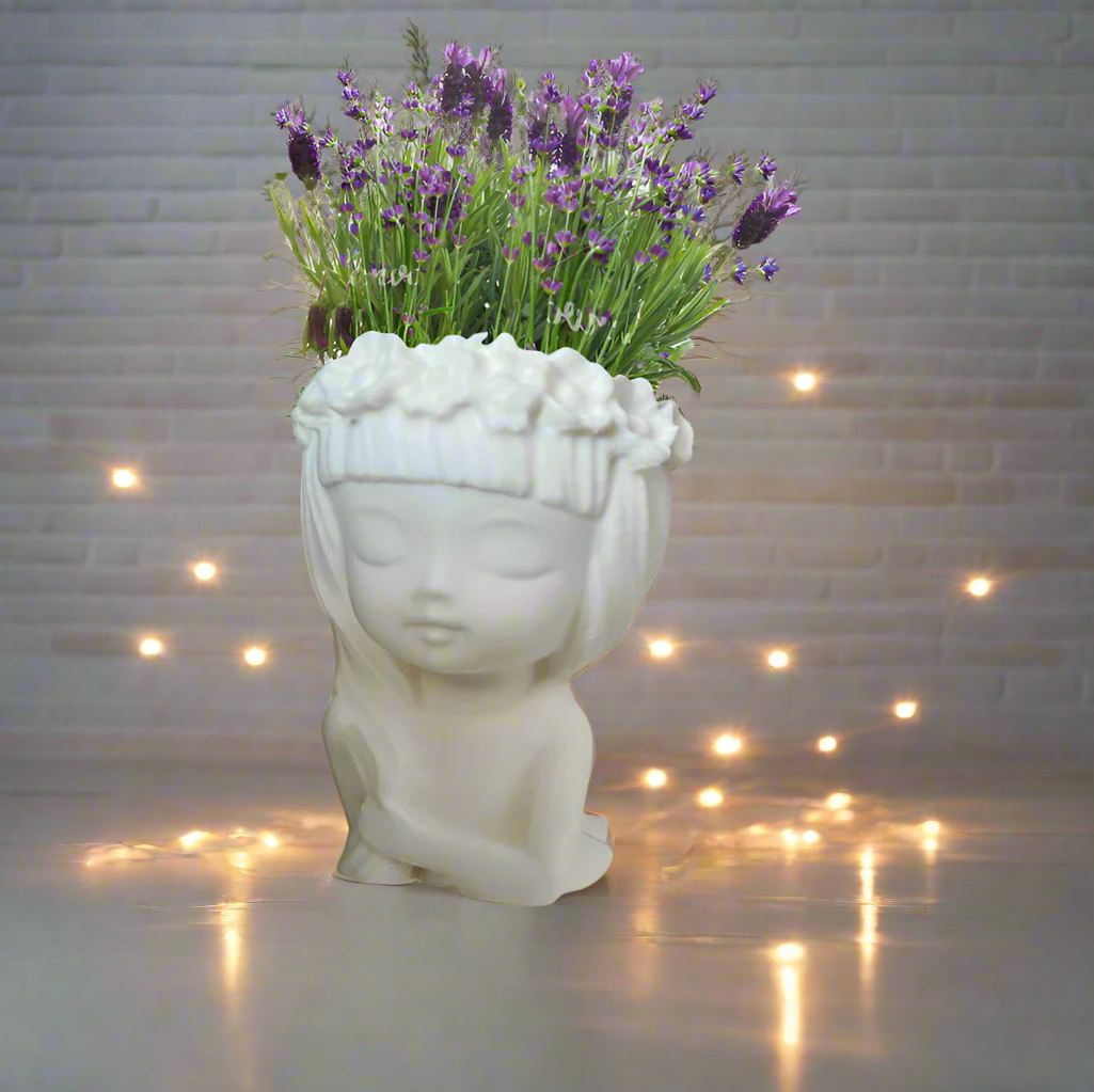 🌸 Flower Girl Statue Planter – Elegant Decor for Home & Garden 3D Printed In Multiple Color Options