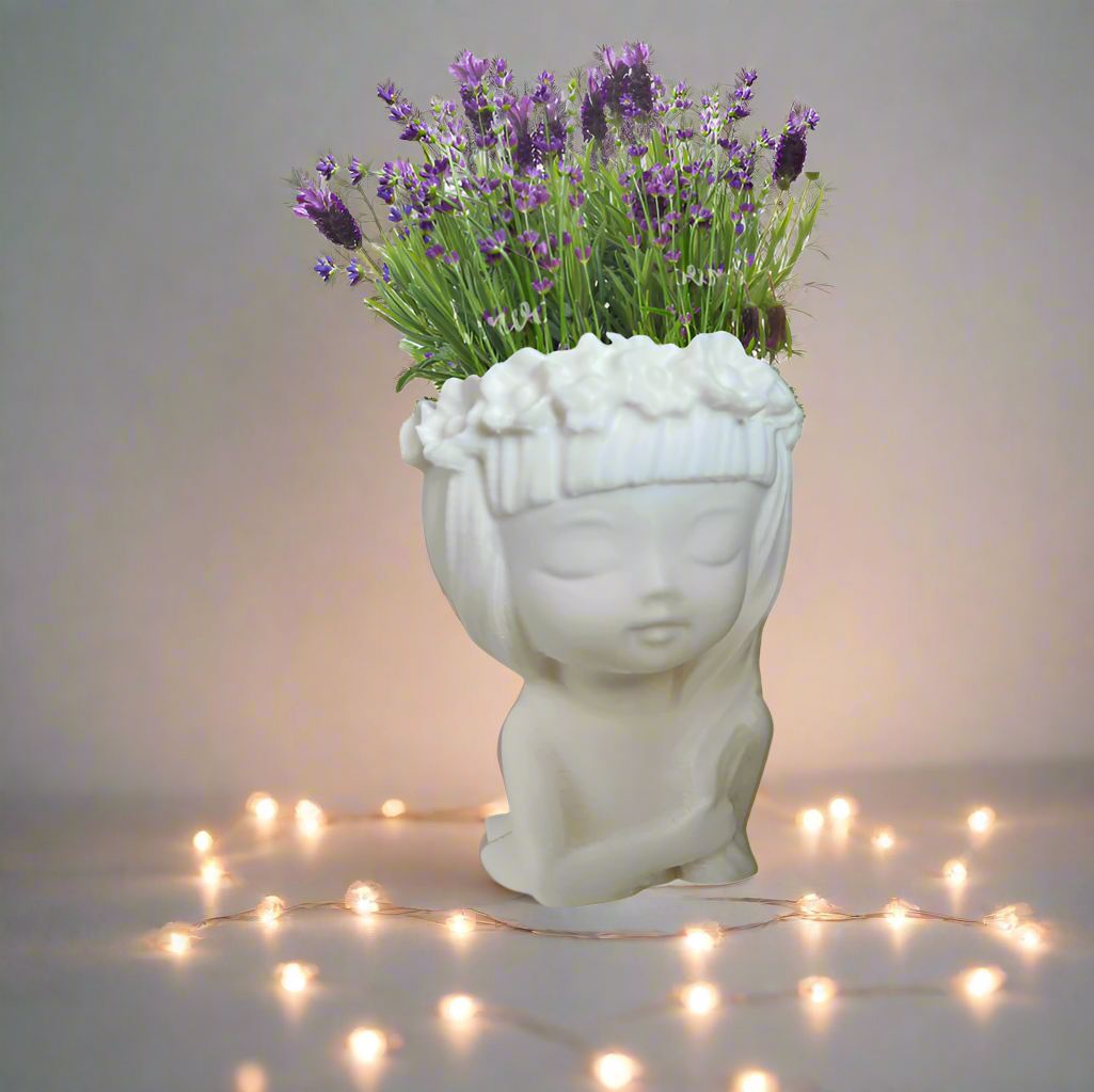🌸 Flower Girl Statue Planter – Elegant Decor for Home & Garden 3D Printed In Multiple Color Options