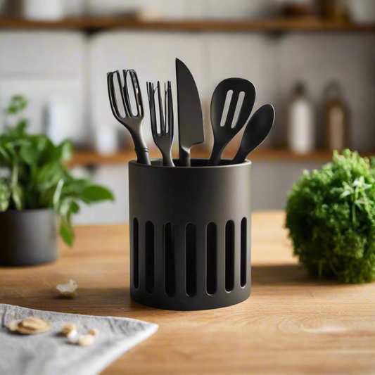 ๐ด Vertical Slits Kitchen Utensil Holder โ Modern Elegance for Your Kitchen Essentials 3D Printed In Multiple Color Optionsโจ