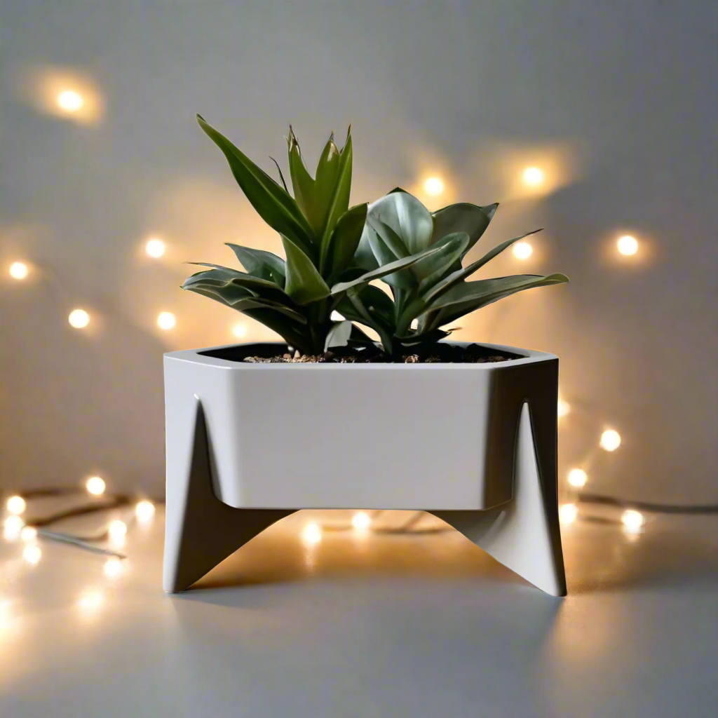 πΏ Hexagonal Mid-Century Planter β Stylish Geometric Design for Your Plants 3D Printed In Multiple Color Options