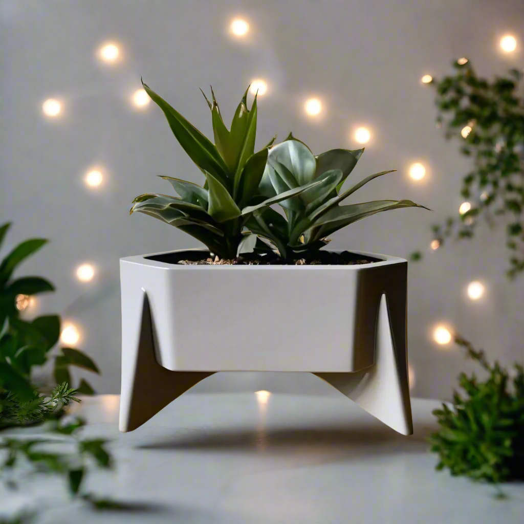 πΏ Hexagonal Mid-Century Planter β Stylish Geometric Design for Your Plants 3D Printed In Multiple Color Options