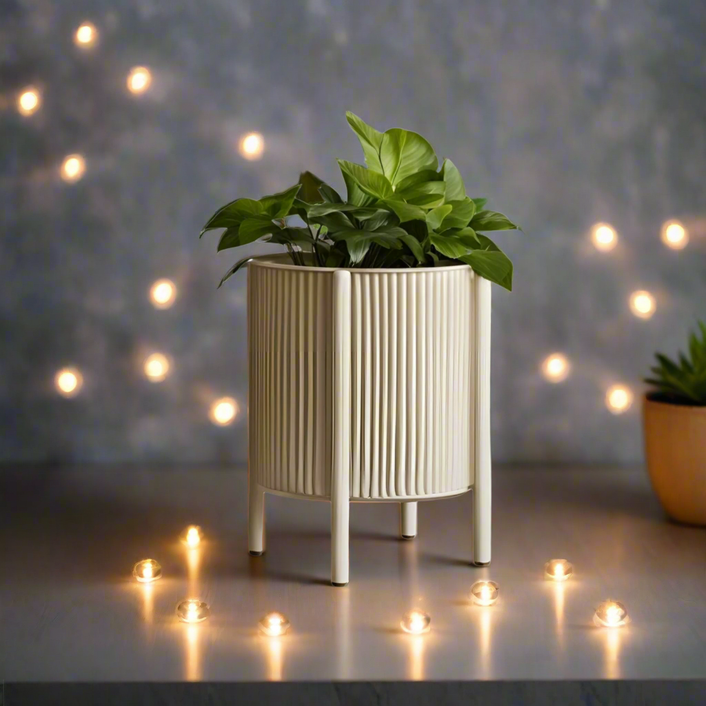 πΏ Ribbed Planter β Mid-Century Modern Elegance for Your Plants | 10" Decorative Pot 3D Printed In Multiple Color Options