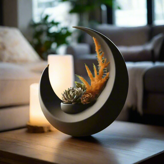 🌙 Crescent Moon Decorative Object – Modern Minimalist Celestial Accent 3D Printed In Multiple Color Options