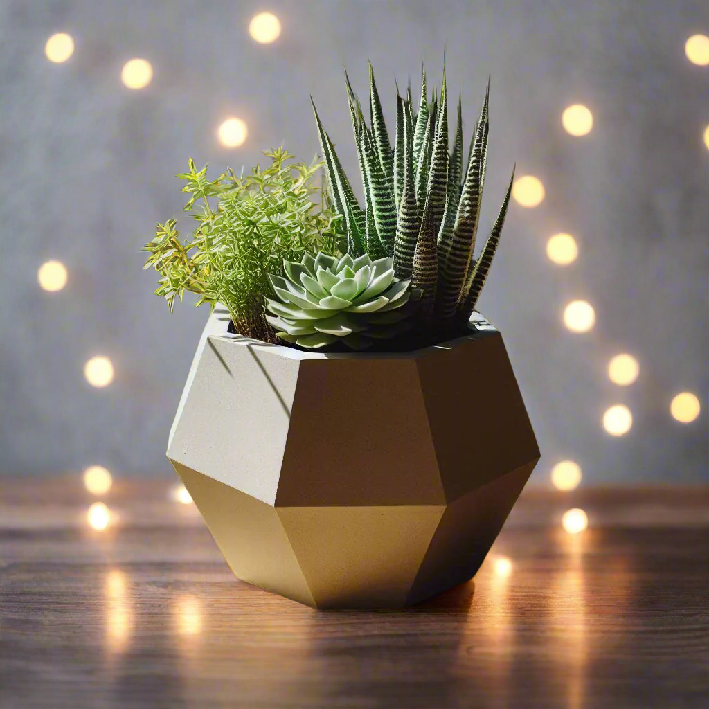 succulent geometric ✨ Geometric Succulent Planter – Modern Octagonal Home Decor