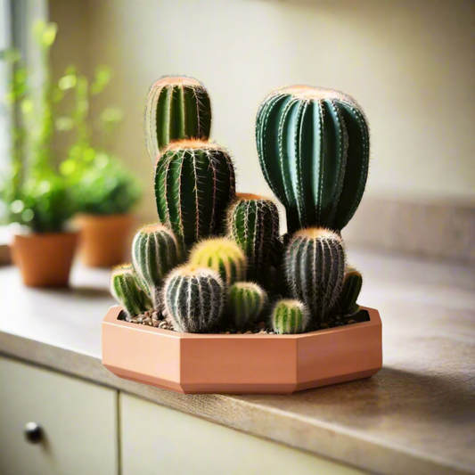 🌵 Octagonal Cacti Planter – Geometric Succulent Home | Custom Colors | Modern Elegance 3D Printed In Multiple Color Options✨