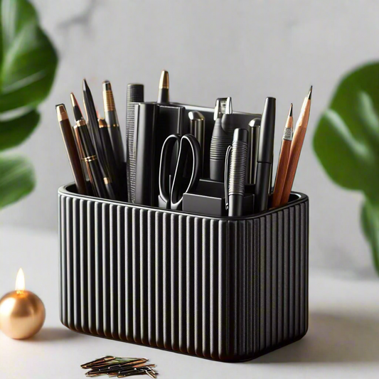 🗂️ Ribbed Design Office Organizer – Textured Elegance for a Tidy Workspace 3D Printed In Multiple Color Options✏️✨