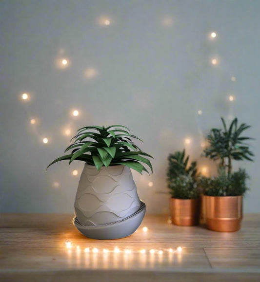 ðŠī Minimalist Geometric Planter â Modern Waved-Line Design for Succulents & Small Plants 3D Printed In Multiple Color Options