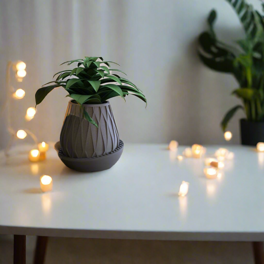 ðŠī Minimalist Geometric Planter â Modern Crossed-Line Design for Succulents & Small Plants 3D Printed In Multiple Color Options