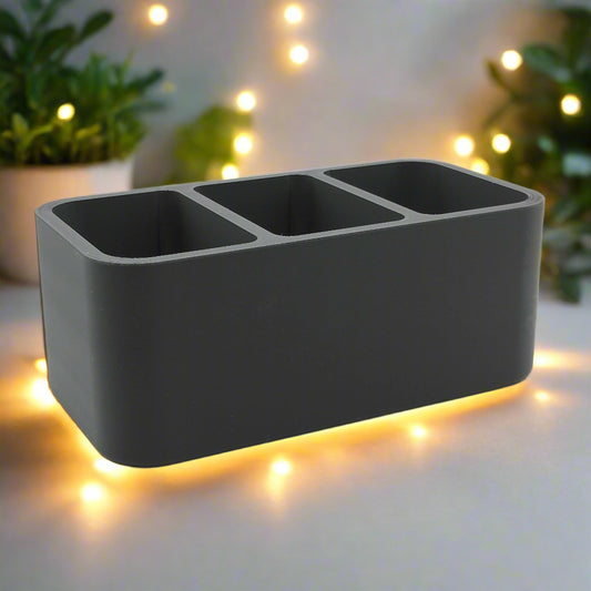 📺 Remote Control Haven – 3-Pocket Modern Organizer for Remotes & Gadgets 3D Printed In Multiple Color Options✨