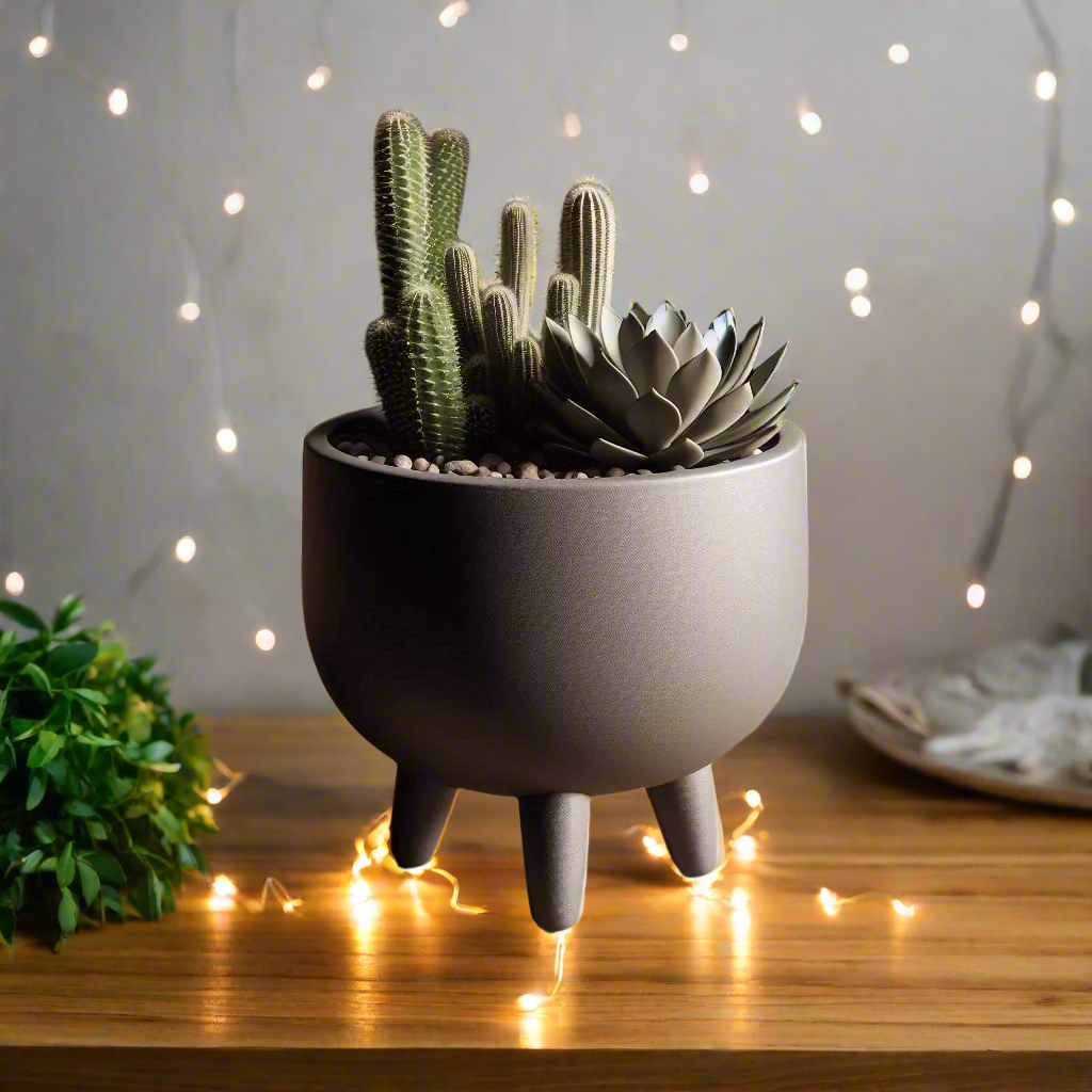 🌿 Mid-Century Modern Planter – Retro Small-Space Style 3D Printed In Multiple Color Options✨