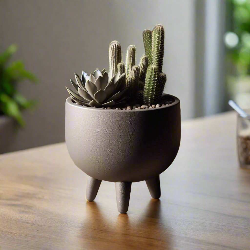 🌿 Mid-Century Modern Planter – Retro Small-Space Style 3D Printed In Multiple Color Options✨