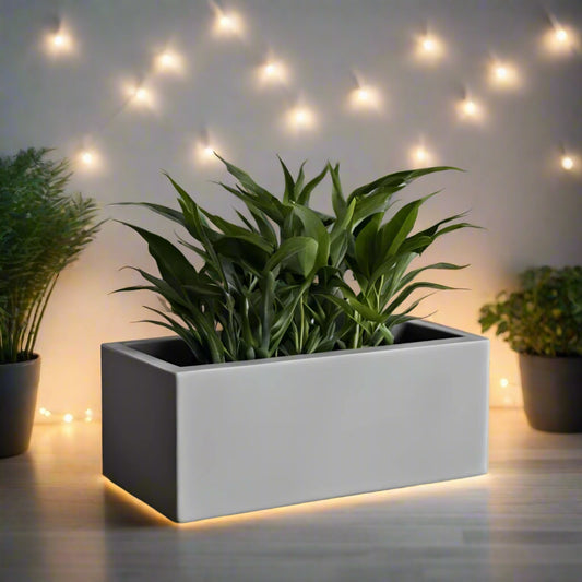 Modern Rectangular Planter 7" Minimalist Pot 3D Printed In Multiple Color Options