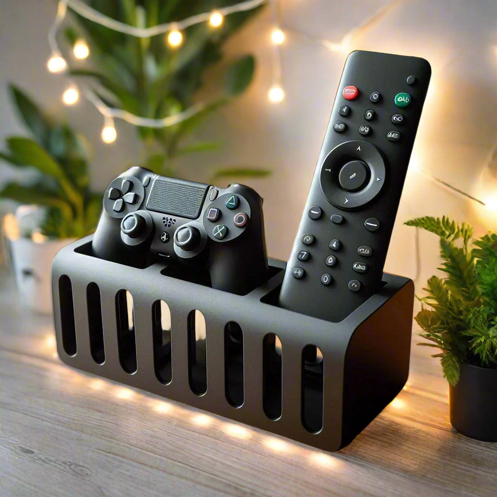📺 Modern Remote Control Holder – Sleek Organizer for Remotes, Gadgets & More 3D Printed In Multiple Color Options✨