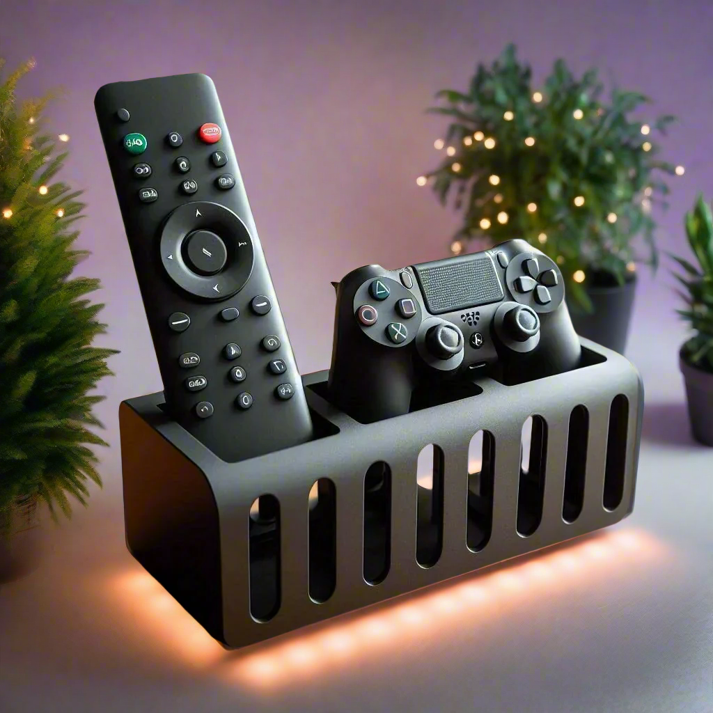 📺 Modern Remote Control Holder – Sleek Organizer for Remotes, Gadgets & More 3D Printed In Multiple Color Options✨