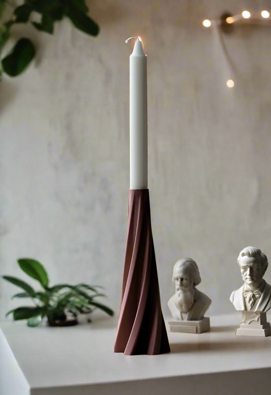 Sleek Twist Candle Holder | Modern Home Decor | 3D Printed | 56 Colors Available