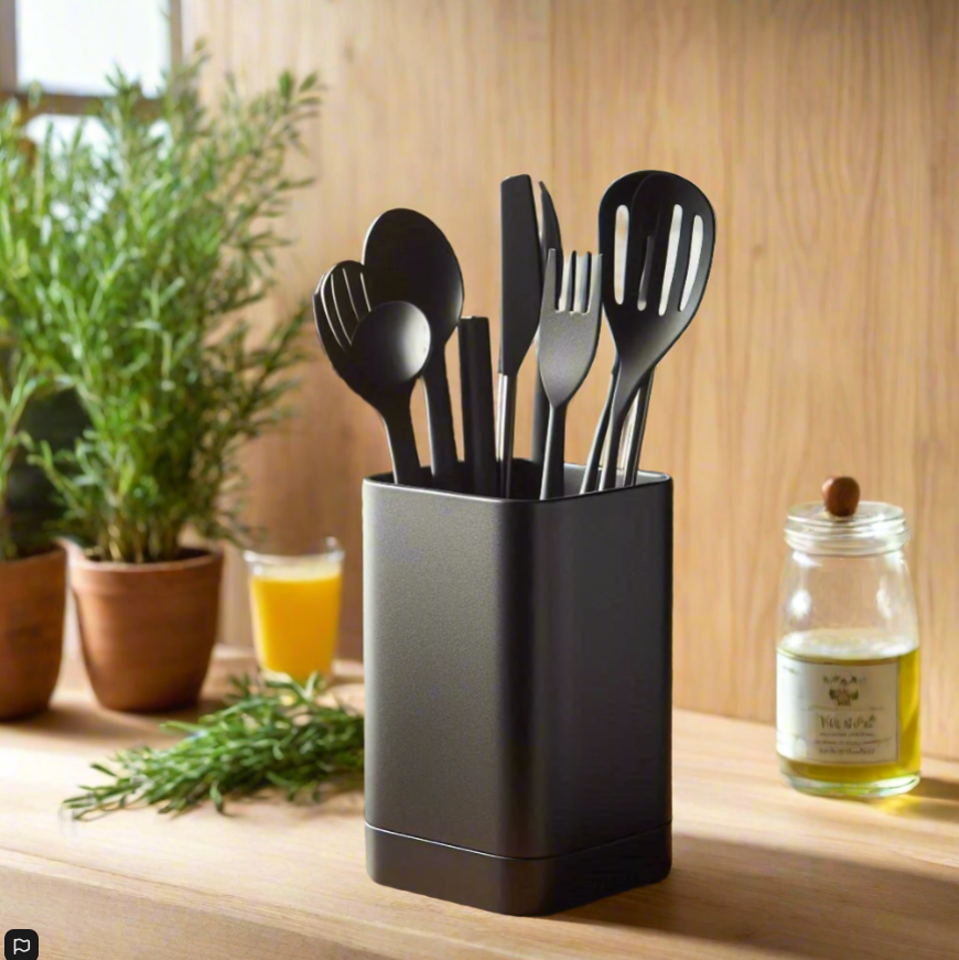 🍴 Square Kitchen Utensil Holder – Modern Organizer for a Tidy, Stylish Kitchen 3D Printed In Multiple Color Options✨