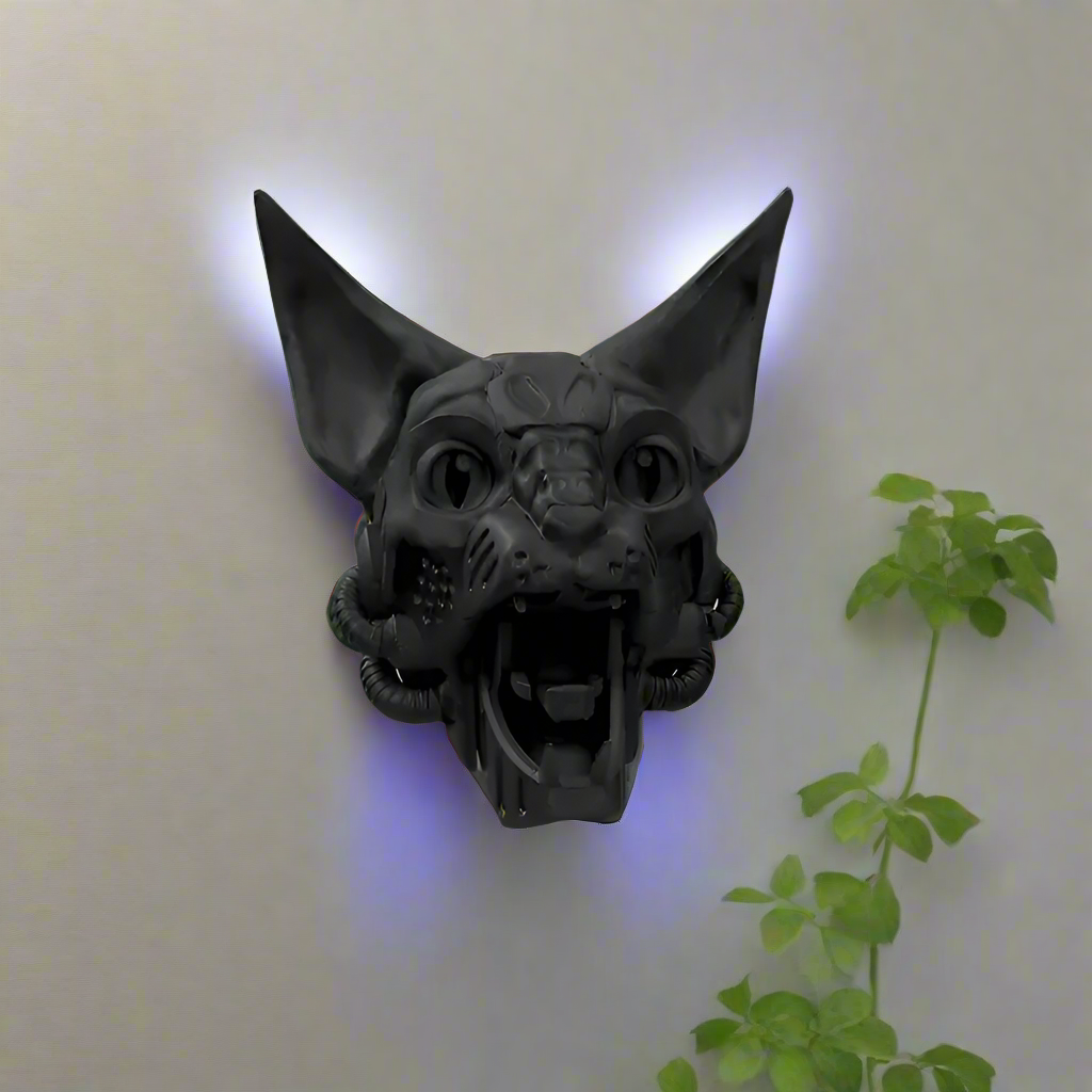 😼 Cyber Cat Headphone Holder – Futuristic & Functional Accessory 3D Printed In Multiple Color Options🎧