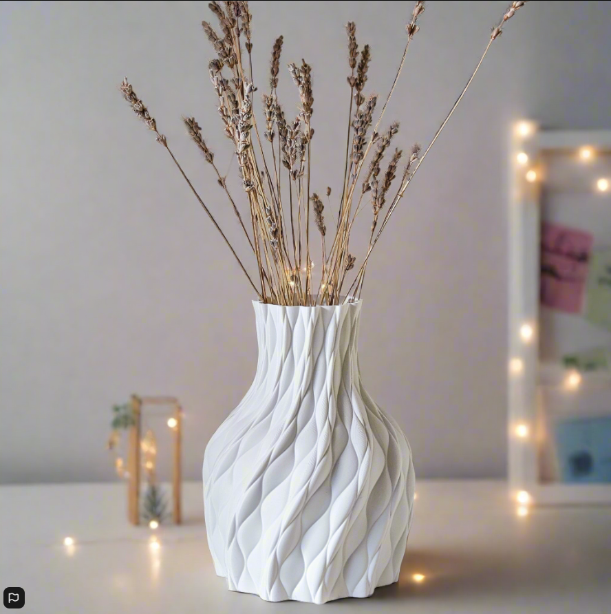 🌿Curved Vase – Modern Elegance for Your Home ✨3D Printed In Multiple Color Options
