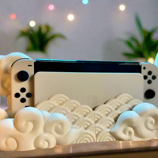🌸 Japanese Cloud Dock Decor – Stylish Stand for Switch 3D Printed In Multiple Color Options🎮