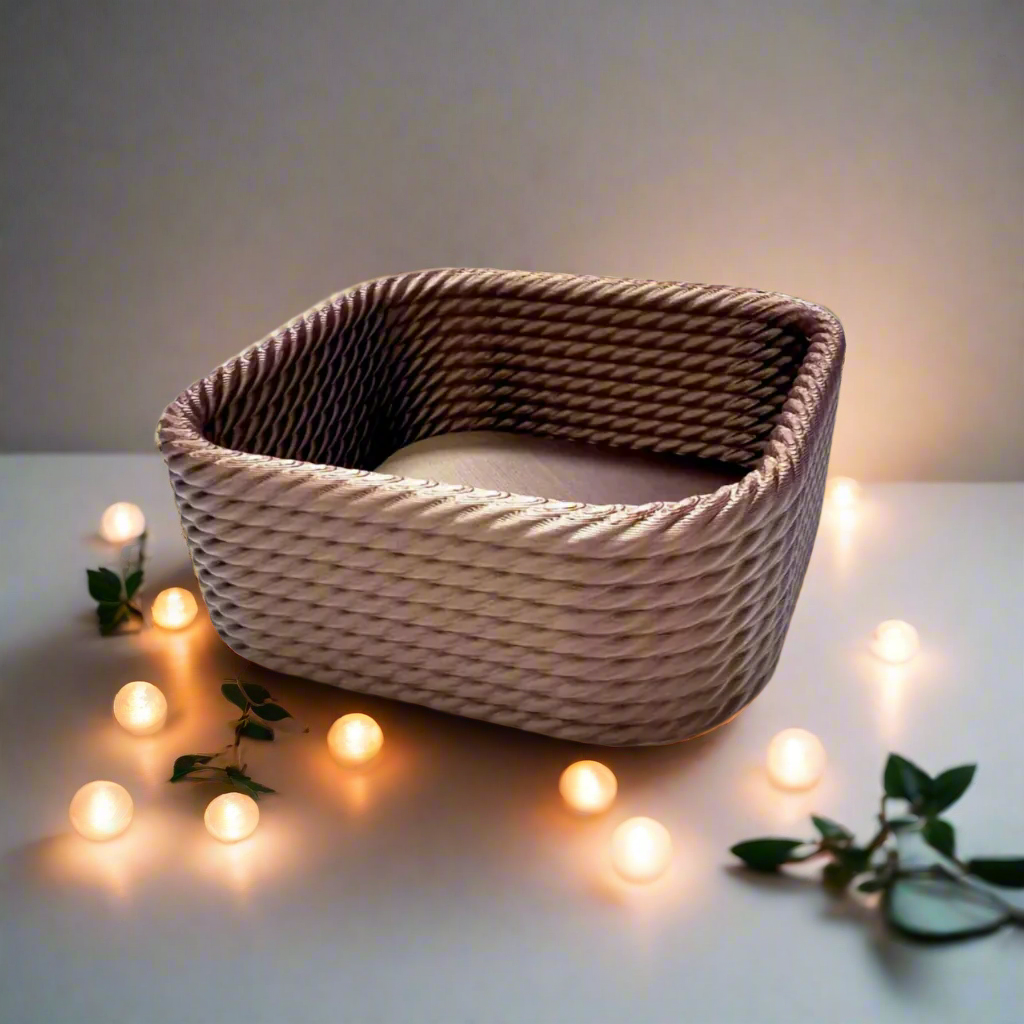 🧺 Modern Rope Basket – Stylish Storage for a Tidy, Elevated Home 3D Printed In Multiple Color Options