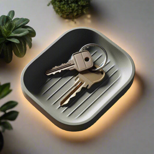 🗝️ Modern Ribbed Key Tray – Textured Elegance for Everyday Essentials 3D Printed In Multiple Color Options 🔑