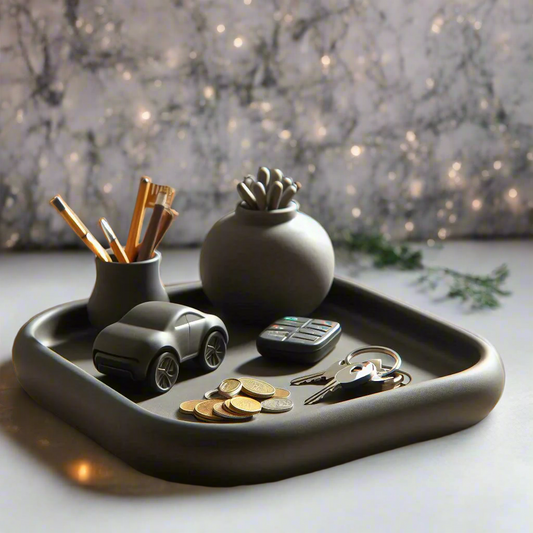 ๐ Rounded Square Key Tray โ Modern Catch-All for Everyday Essentials 3D Printed In Multiple Color Options ๐