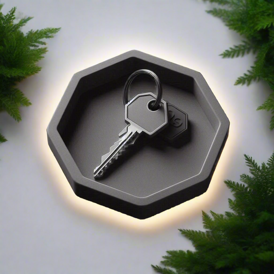 🔑 Minimalist Octagonal Key Tray – Geometric Elegance for Everyday Organization 3D Printed In Multiple Color Options 🔑