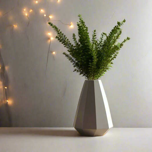 🔷 Minimalist Decagonal Vase – Modern Geometric Décor 3D Printed In Multiple Color Options