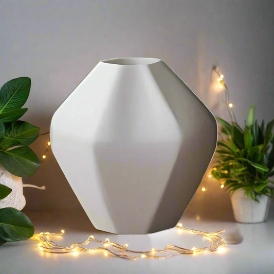 🏠 Geometric Octagonal Vase – Modern Matte Finish | Decorative Duo Set 3D Printed In Multiple Color Options🌿