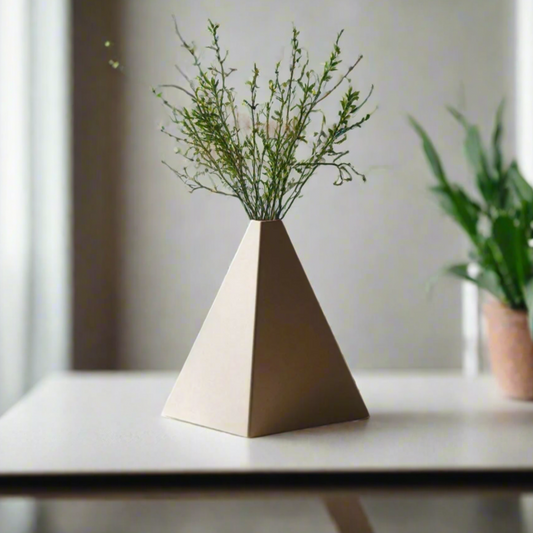 🌿 Pyramid of Serenity Vase – Modern Elegance in Geometric Form
