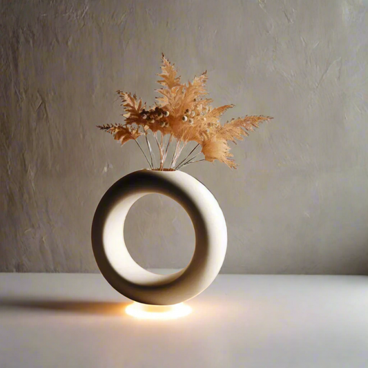 🏡 Nordic Circular Hollow Vase – Minimalist Scandinavian Decor 3D Printed In Multiple Color Options